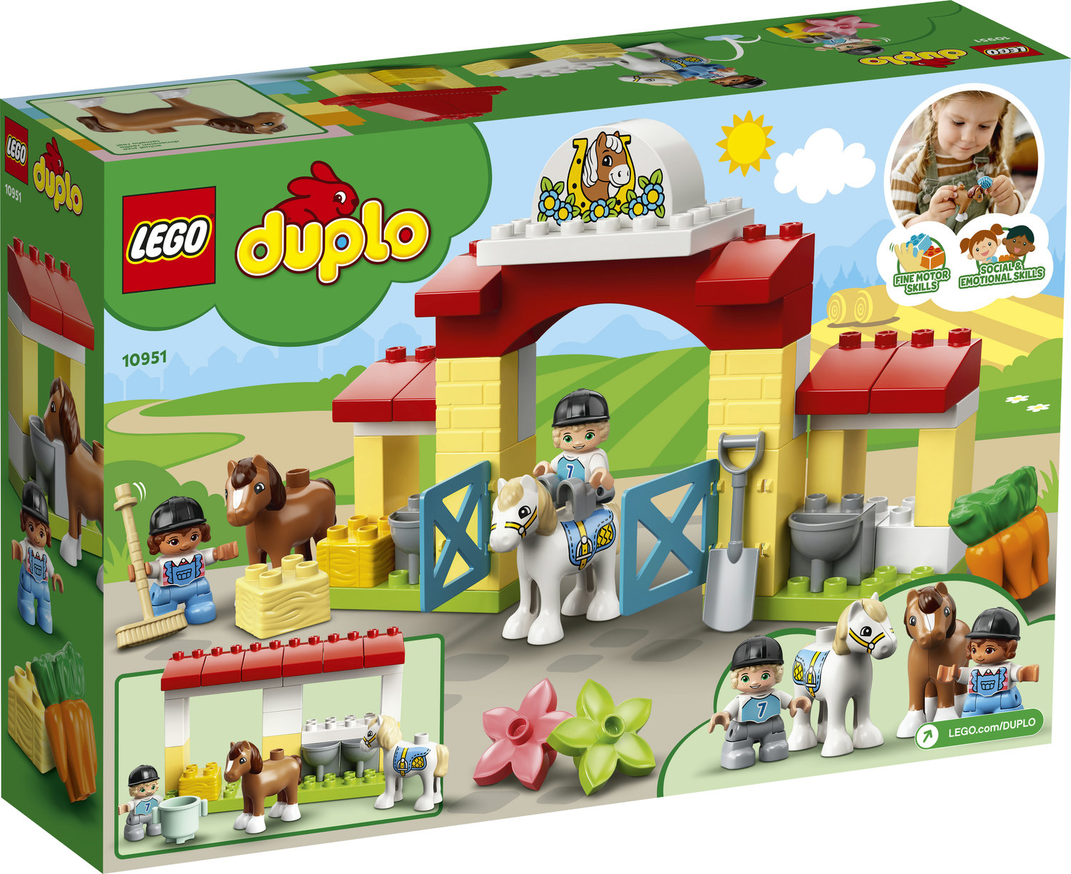 LEGO DUPLO Town Horse Stable and Pony Care 10951 Learning Toy for Preschoolers (65 Pieces) - image 2 of 9