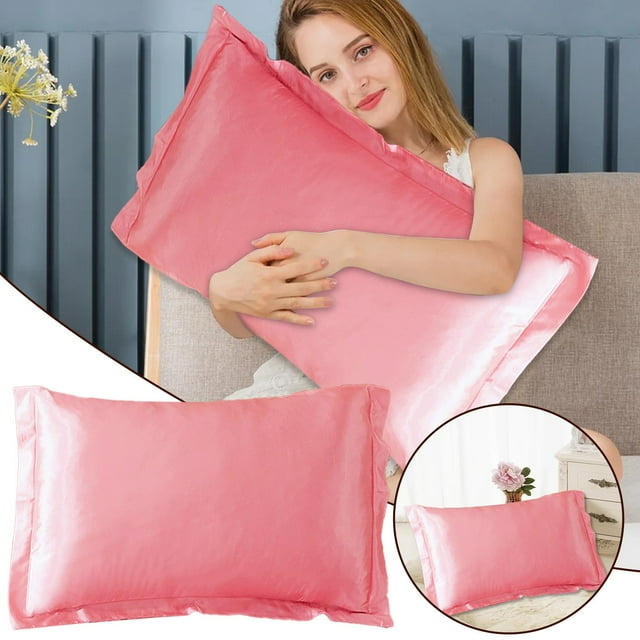 Pillow Case Clearance Solid Color Faux Silk Pillowcase Silk No Zipper Envelope Pillow Pillow Cover, Home Textile Pillow Case