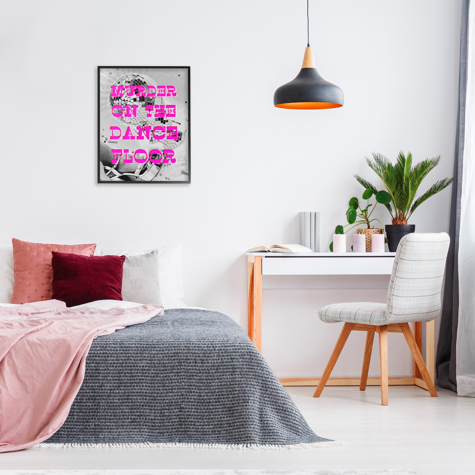 Stupell Industries Dance Floor Phrase Novelty Painting Black Framed Art Print Wall Art, 24 x 30