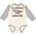 thumbnail image 3 of Inktastic My Godmother Loves Me Girls Sloth Girls Long Sleeve Baby Bodysuit, 3 of 5