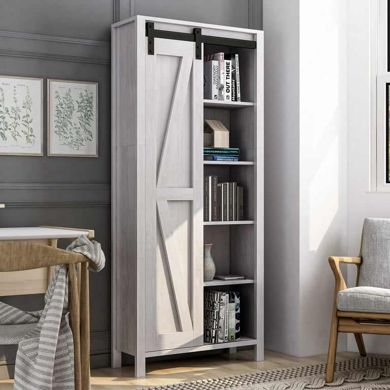 Sliding barn door bookcase walmart deals