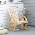thumbnail image 2 of Patio Wooden Rocking Chair, Wagon Outdoor Rocker Chair, Natural, 2 of 10