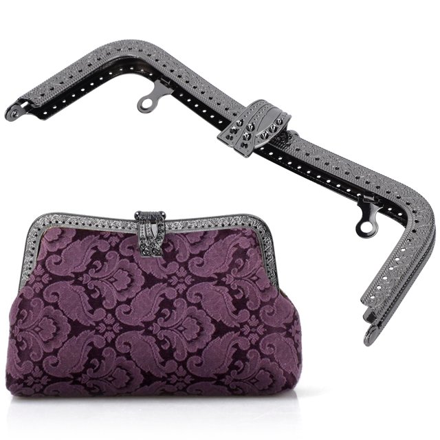 Retro Purse Frame, Metal Purse Frame DIY Purse Frame Hardware Accessories Retro Embossed Handle Iron For