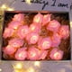 thumbnail image 5 of Guirnalda de luces de flores, luces de hadas, luces cálidas, guirnalda de flores artificiales rosa, 5 of 7
