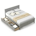 thumbnail image 2 of Gymax Full Size Wooden Bed Frame w/ 2 Storage Drawers & Under-bed Storage Gray, 2 of 10