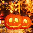 thumbnail image 4 of 24cm Pumpkin Openwork Luminous Jack-o-lantern Easter Halloween Decoration Ornament, 4 of 5
