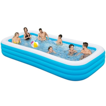 SKNSL Large Inflatable Swimming Pool for Adults Kids, 130"x72"x22" Blow up Pool, Full Size Family Pool for Backyard Summer Water Party Outdoor Garden
