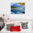thumbnail image 5 of JEUXUS  Lake Canvas Wall Art Blue Mountain Sky Nature Landscape Boat Picture Artwork Modern Scenic Painting Framed Large Size for Living Room Bedroom Bathroom Dinning Room Office Wall Decor, 5 of 6