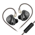 thumbnail image 1 of Auriculares con cable Auriculares IEM para monitoreo de escenario (graves mejorados negros con micrófono), 1 of 7