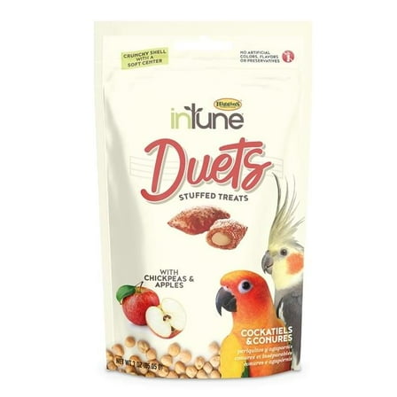 Higgins Group 102655 3 oz Intune Duets Chickpeas & Apples Stuffed Bird Treat - 12 Count