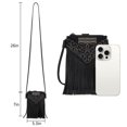 thumbnail image 5 of Bolso de mano Montana West PH02-596BK con flecos, bandolera pequeña, 5 of 5