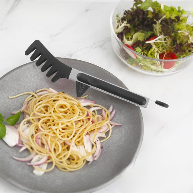 Liquidation! Gadgets de Cuisine JMYHOAM Pinces Alimentaires en Silicone avec Support Pinces à Pâtes Maison Cuisine Pinces à Pain Barbecue Maison et Cuisine