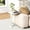 White, variant on C Shaped End Table, Small Round Side Table for Couch, Slide Under Sofa Tray Desk for Living Room Bedroom, Solid Wood TV Tray Table for Narrow Space