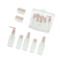 Vocoste Travel Toiletries Bottles Containers Squeezable Refillable Pink 7 Pcs