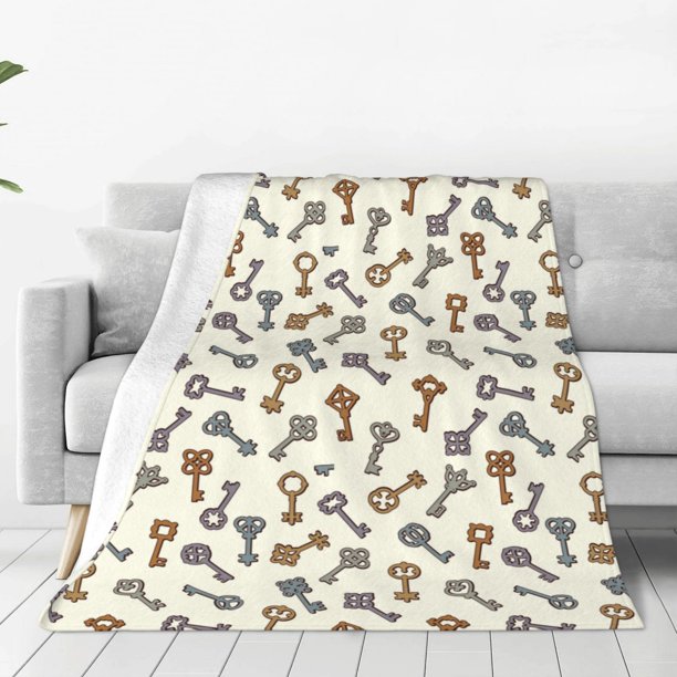 Balery Keys1 Manta de Felpa Suave y Acogedora – Cobija de Franela Aterciopelada para Cama, Lavable y Cálida para Sofá, Mascotas, Transpirable-40"x30"