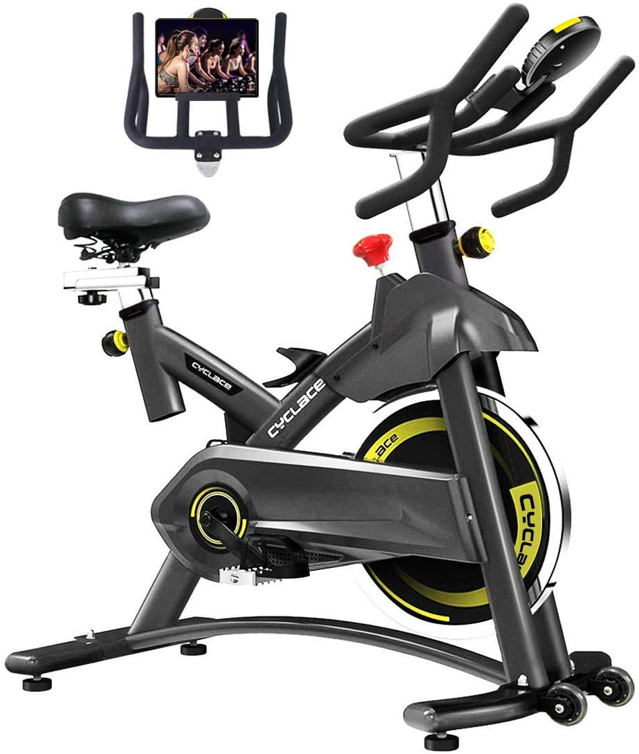 40 LBS Flywheel Quiet & Stable Exercise Bike Magnetic Resistance Stationary Bike Indoor Cycling Bike for Home Gym Cardio Workout 330 Lbs Capacity with Tablet Phone Holder and LCD Monitor 