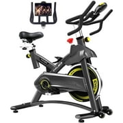 Cyclace Exercise Bike Stationary 330 Lbs Weight Capacity- Indoor Cycling Bike with Comfortable Seat Cushion, Tablet Holder and LCD Monitor