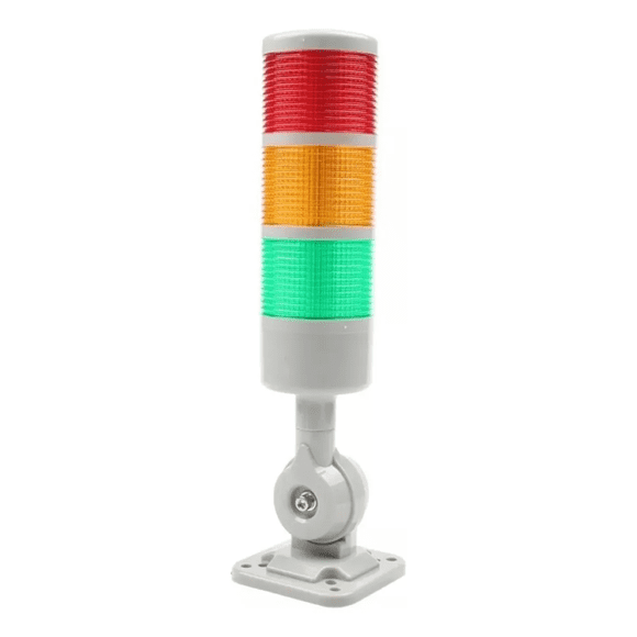 Torre Indicadora Industrial tipo Semáforo Luz Led con Columna con Base Giratoria 3 Colores
