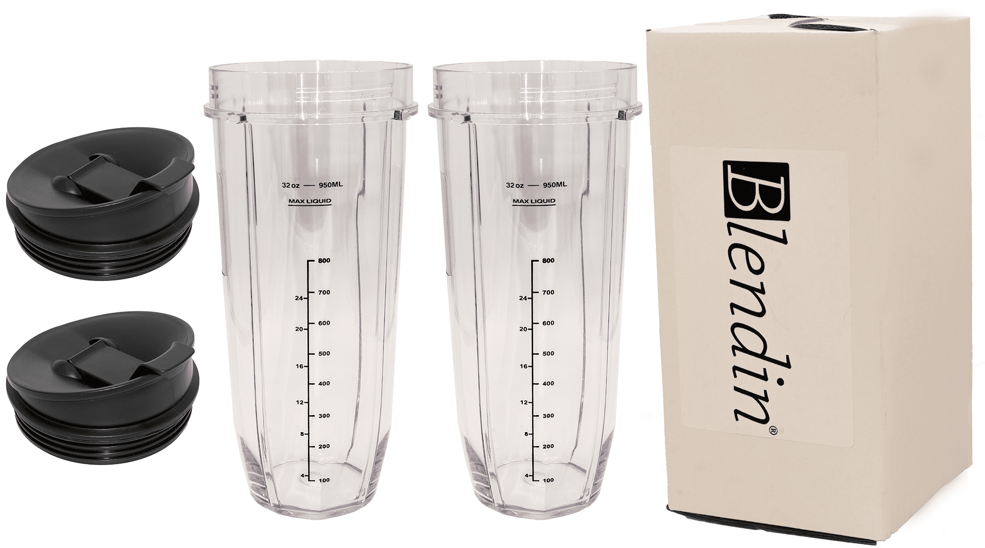 Blendin 24oz Large Tall Cup with Sip N Seal Lid Replacement Jar, Compatible  with Nutri Ninja Auto IQ & Duo Blenders - Premium Blender Replacement Cups  - Cup Dia…
