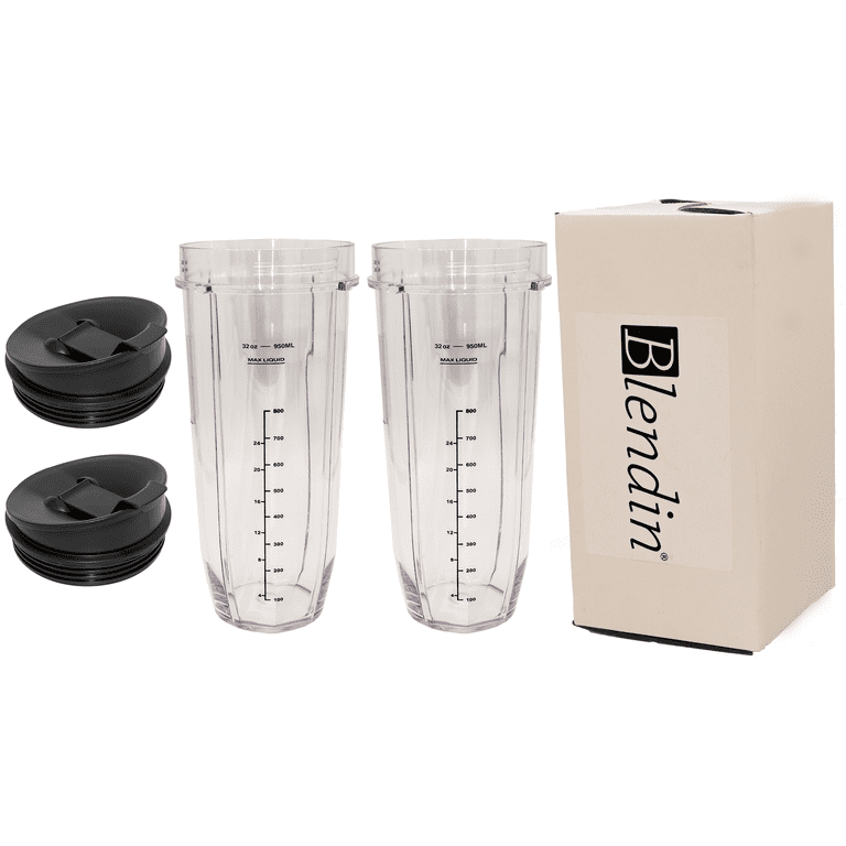Blendin 2 Pack 32 Ounce Cup with Sip N Seal Lids, Compatible with Nutri  Ninja Auto-iQ 1000W and Duo Blenders