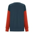 thumbnail image 5 of Women's Color Block Oversized Sweatshirt Crewneck Long Sleeve Drop Shoulder Shirts Casual Loose Pullover Tunic Tops, 5 of 8