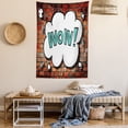 thumbnail image 2 of Brick Wall Tapestry, Red Cracked Brick Wall British Backdrop Uk English Pop Art Cloud 90's Grunge, Wall Hanging for Bedroom Living Room Dorm Decor, 40W X 60L Inches, Multicolor, by Ambesonne, 2 of 5