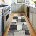 thumbnail image 2 of Washable Rugs, Modern Geometric Runner Rug Throw Rugs Distressed Area Rug for Bedroom, Non Slip Boxes Rug for Living Room, Block Pattern Office Rug Neutral Farmhouse Floor Cover, 2 of 9