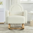 thumbnail image 5 of Bellemave Nursery Rocking Chair, Wingback Glider Rocker with Pillow, Modern Leisure Single Sofa for Living Room, Hotel, Bedroom Baby Room（Curved +Cream White）, 5 of 8