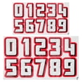 thumbnail image 1 of KAKOWELY 2 Sets Motorcycle Reflective Sticker Small Number Stickers Numbered Stickers Riding Helmet Decals Reflective Helmet Number Decals,2.17X"X1.5"X0.04", 1 of 5