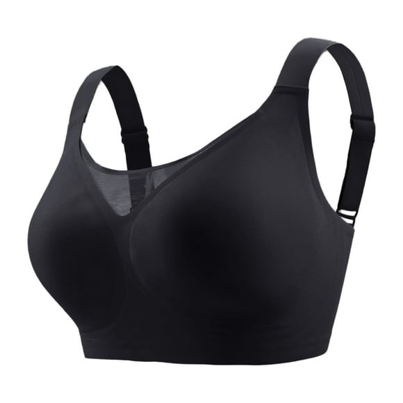 FhsagQ Bra Bras for Women Plus Size Underwire Non Wired Bra Women's Padded Full Cup Bra without Underwire with Padding Seamless Bustier Bralette Breathable Soft Womens Bras Black M