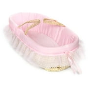 Baby Doll Literie Fluffy Moses Basket, Rose