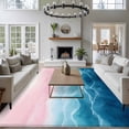 thumbnail image 3 of 5'x7' Area Rugs, Blue Pink Coastal Indoor Outdoor Area Rug for Living Room Bedroom, Summer Beach Nautical Seaside Washable Bathroom Rugs Kitchen Floor Carpet Mats Home Decor Aesthetic, 3 of 8