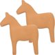 thumbnail image 3 of Wood Horse Figurine Home Decor Wooden Horse Decoration Coffee Shop Minimalist Design 7.3×6.5×1.6in 2Pcs, 3 of 4