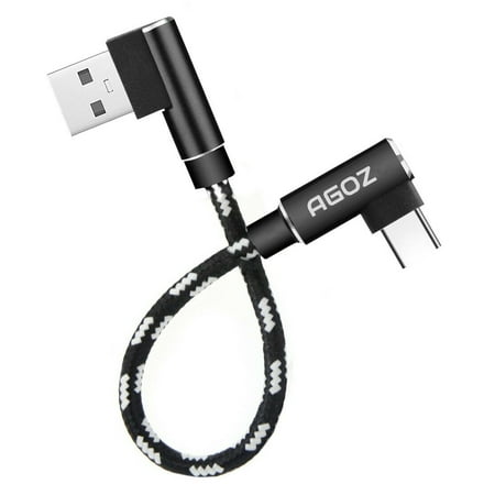 Agoz 4inch 90 Degree Right Angle Type-C to USB Cable for DJI Mavic 2 Pro / Zoom / Air / Mavic Pro, OSMO Mobile 2 Charger Cable Android (Best Device For Mavic Pro)