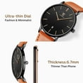 thumbnail image 2 of Watches for Man Ultra-Thin Men’s Quartz Watch with Large Minimalist Dial,Date Window ,Leather strap,Gift for Man Father's Day gift, 2 of 7