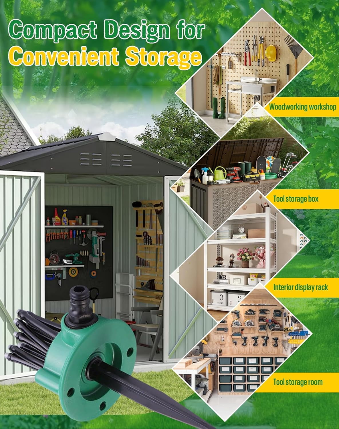 360° Coverage Precision Garden Irrigation Sprinkler, Sprinklers for Yard, Lawn Sprinkler Large Area Coverage, Multi-Adjustable Flex Design Above Ground Irrigation Garden Sprinkler System