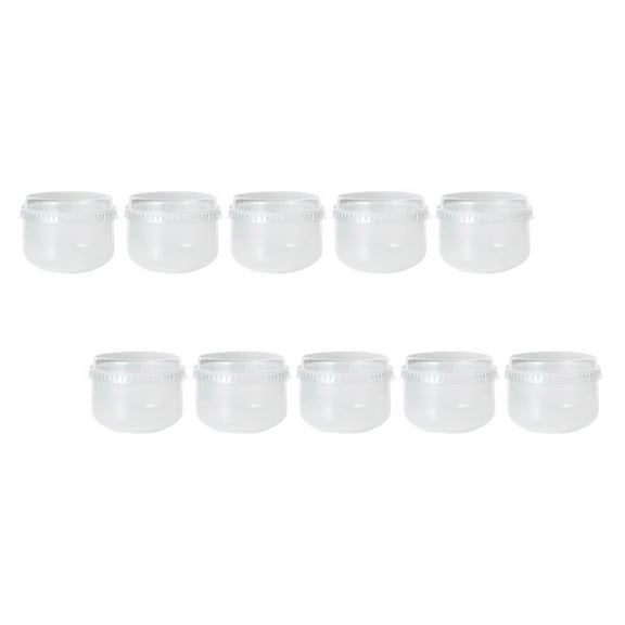 10 Pcs Disposable Yogurt Cup Glass Container with Lid Clear Dessert Cups Lids Mini Containers Portable Pudding Supply Baby