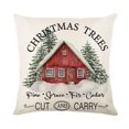 thumbnail image 4 of Funda de almohada de lino con diseño de Feliz Navidad, 45 x 45 cm, decoración navideña de invierno para el hogar, funda de cojín con diseño de árbol y ciervo para sofá, 4 of 5