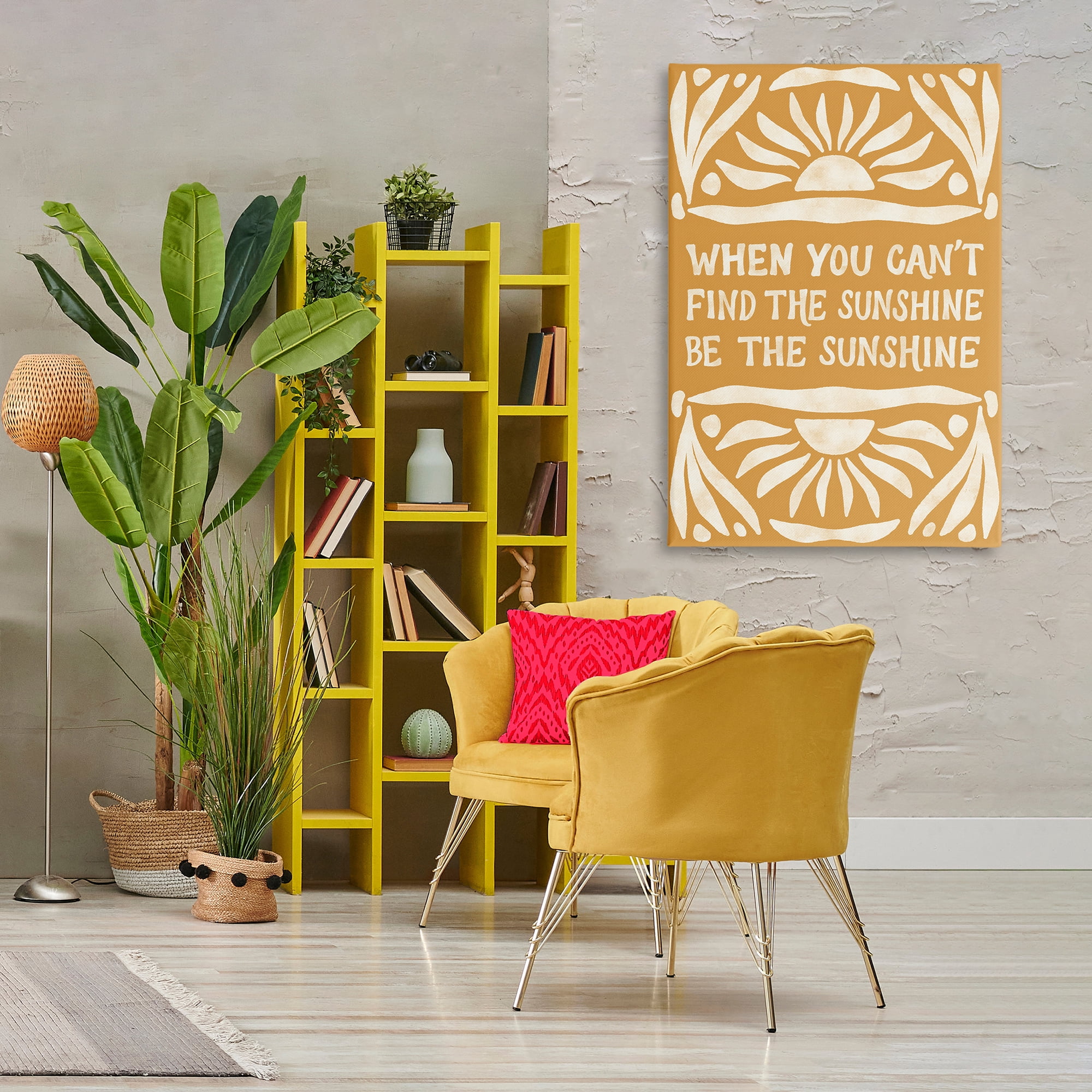 Stupell Industries Boho Be The Sunshine Text & Numbers Painting Wrapped Canvas Art Print Wall Art, 30 x 45