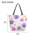 thumbnail image 5 of Open Top Canvas Tote Bag with Zipper Reusable Shopping Bag 13.5x15" Roomy Carryall Watercolor Dandelions Pattern, 5 of 9