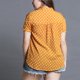 thumbnail image 5 of Camiseta de de gran ño con cuello en V y lunares para mujer, amarillo 3XL, 5 of 9