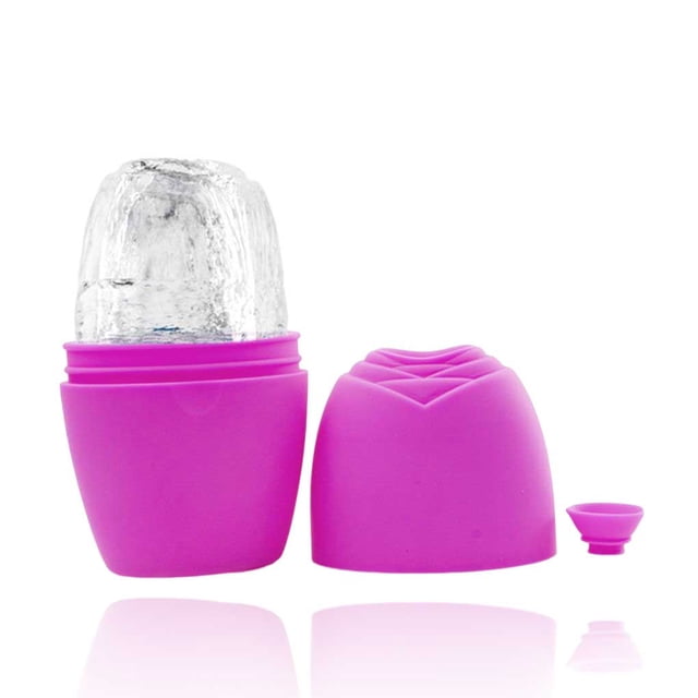 Vogacara Molde de cubitos de hielo para la cara, línea fina, hinchamiento de ojos, bola de glaseado Facial, molde rodante, masajeador de contorno Tratamientos faciales Rosa roja Vogacara CE013468-04