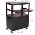 thumbnail image 2 of Chariot AV Roulant avec Armoire Verrouillable Support pour Ordinateur Portable Hauteur Réglable Chariot Utilitaire Mobile Poste de Travail avec Espace de Rangement Supplémentaire et Barre d'Alimentation, 2 of 7