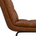 thumbnail image 2 of Modern Counter Height Stools Set of 2, Camel Brown Faux Leather, 2 of 6