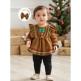 thumbnail image 4 of My First Christmas Baby Girl Outfit Gingerbread Romper Ruffle Dress Long Sleeve Jumpsuit0 3 6 12 18  Months Cute Christmas Clothes, 4 of 9