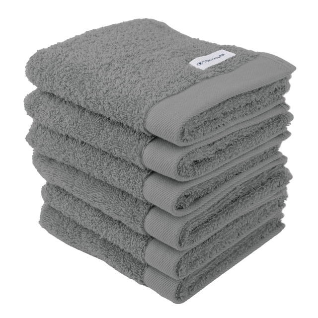 TOM TAILOR Toalla de invitados, paquete de 6 unidades - Color Bath Guest Towel, rizo, algodón Gris 30x50cm