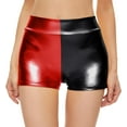 thumbnail image 1 of HSHDLDF Womens Metallic Booty Shorts High Waisted Shiny Rave Bottoms for Dance Festival Costumes, 1 of 5