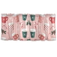 thumbnail image 7 of Yayeee Kitchen Curtains Tier Set of 2 Light Filtering 57"x24" Over Sink Window Panels, Pink Christmas Cups, 7 of 7