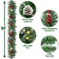 thumbnail image 5 of 9ft Pre-Lit Christmas Garland with 50 Waterproof LED Light and Pine Cones and Berries, 220 Branches Battery Operated Christmas Garland Decoration for Xmas Holiday Party, 5 of 9