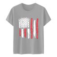 thumbnail image 3 of Independence Day Chemises pour Femmes Imprimé Drapeau Américain Été Col Rond Manches Courtes Tunique Blouse Patriotique Tee, 3 of 4